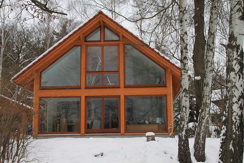 Glasgiebel Einfamilienhaus Holzrahmenbau
